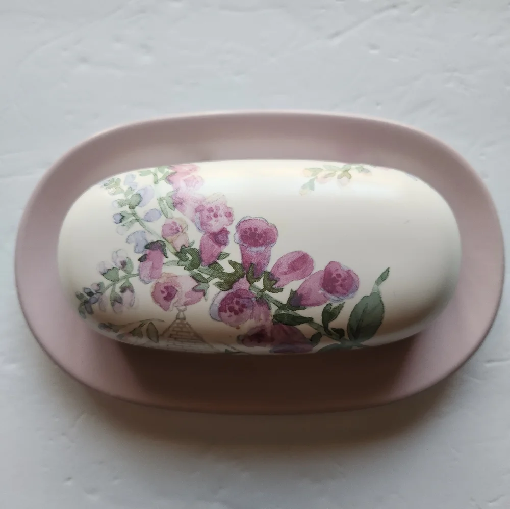 Vintage Pfaltzgraff Stoneware Cape May Lavender Purple Foxglove Butter D…
